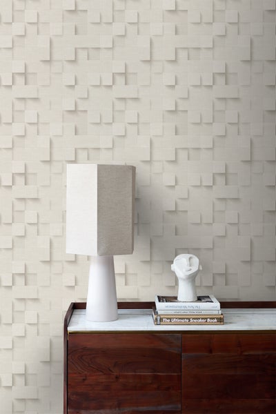 Origin Wallcoverings Tapete 3D-Würfel Hellbeige - 50 x 900 cm - 347896