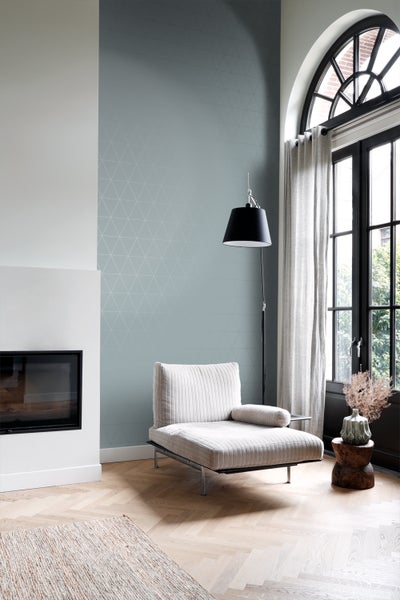 Origin Wallcoverings Tapete grafische Dreiecke Graublau - 53 cm x 10.05 m - 347713