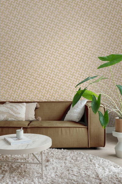 Borastapeter Tapete grafisches Motiv Rosa - 53 cm x 10.05 m - 660704