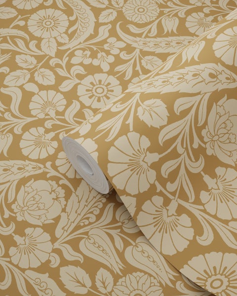 ESTAhome Tapete Blumenmuster Rostbraun - 50 x 900 cm - 139785