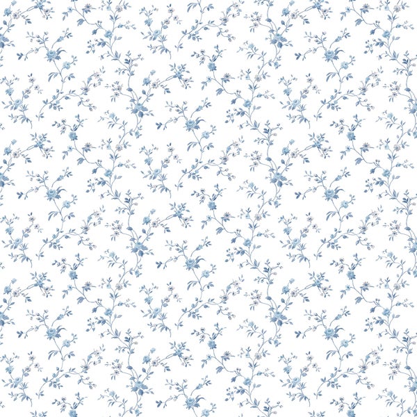Sanders und Sanders Tapete Blumen Blau und Weiß - 53 cm x 10 m - 640407