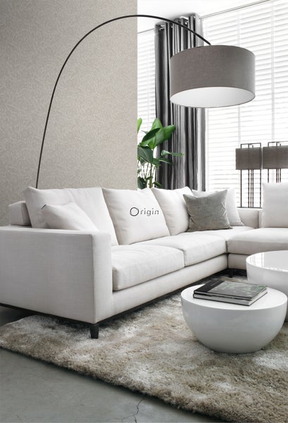 Origin Wallcoverings Tapete Blumen Helltaupe - 53 cm x 10.05 m - 347023