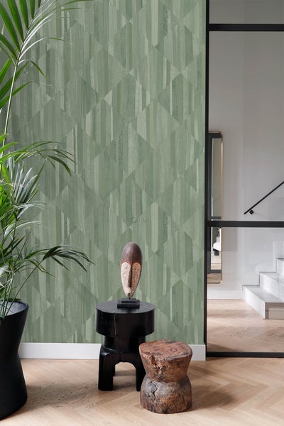 Origin Wallcoverings Fototapete 3D Holzoptik Graugrün - 1,5 x 2,79 m - 357298
