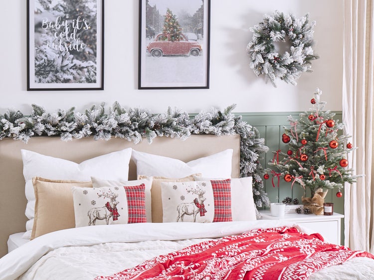 Dekokissen 2er Set SVEN 30 x 50 cm Rot Weihnachtsmotiv