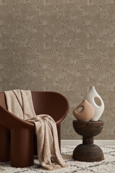 Origin Wallcoverings Tapete Zebras Beigebraun - 50 x 900 cm - 347911