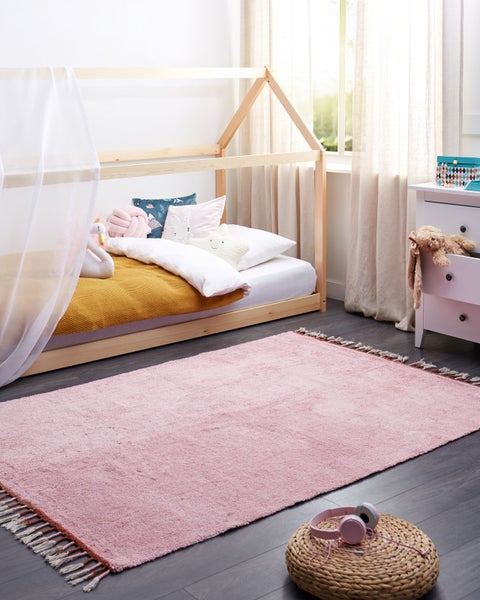 Kinderteppich CAPARLI Rosa 140 x 200 cm Baumwolle
