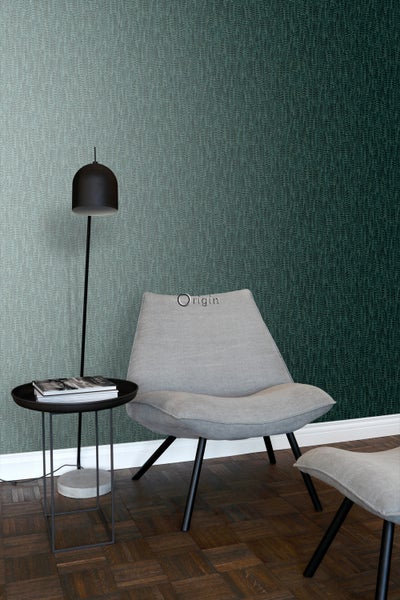 Origin Wallcoverings Tapete Federn Smaragdgrün - 53 cm x 10.05 m - 347399