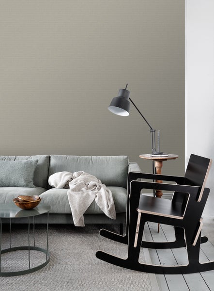 ESTAhome Tapete Leinen-Optik Taupe - 53 cm x 10.05 m - 148742