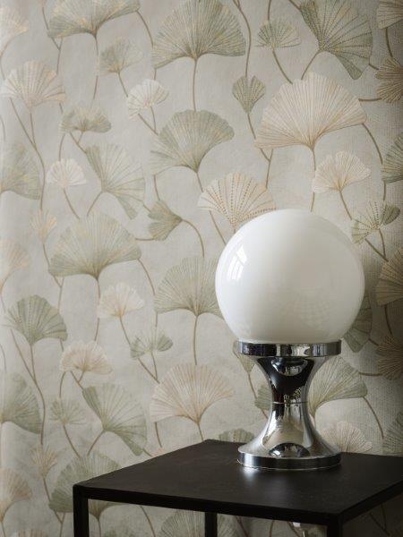 Borastapeter Tapete Ginkgoblätter Grün - 53 cm x 10.05 m - 660863