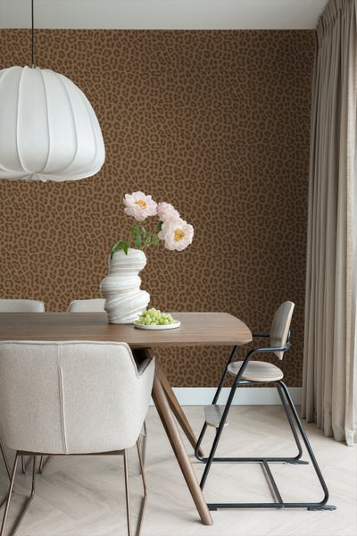 ESTAhome Tapete Leopardenmuster Dunkelbraun - 50 x 900 cm - 139969