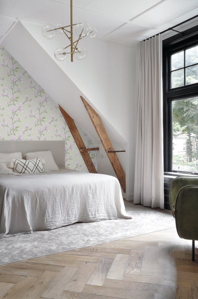 Origin Wallcoverings Tapete Magnolie Meeresgrün und Violett - 53 cm x 10.05 m - 347051
