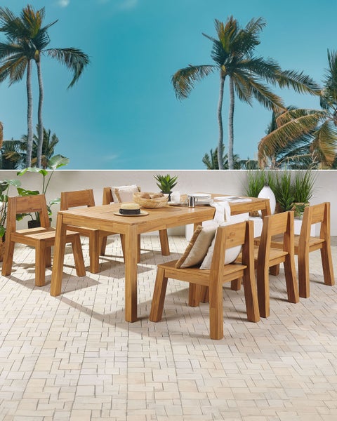 Gartenstuhl 6er Set LIVORNO Akazienholz Braun