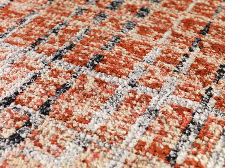 Kurzflor Teppich Elouan Terra / Creme Modern, Used-Look 170 x 240 cm
