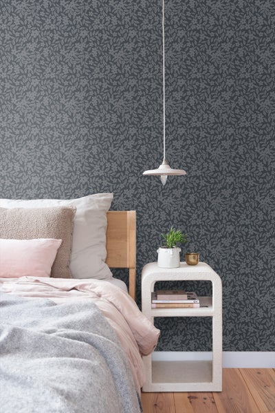 ESTAhome Tapete Blumen Dunkelblau - 50 x 900 cm - 131441