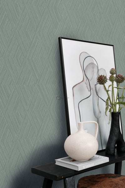Origin Wallcoverings Tapete 3D-Muster Grüngrau - 50 x 900 cm - 347842