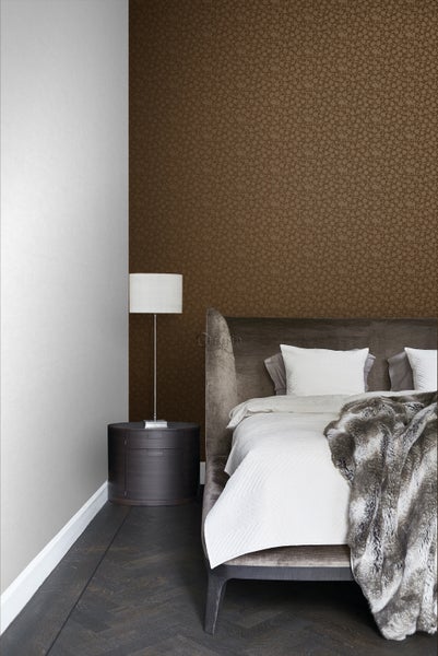 Origin Wallcoverings Tapete Blumen Braun und Gold - 53 cm x 10.05 m - 345439
