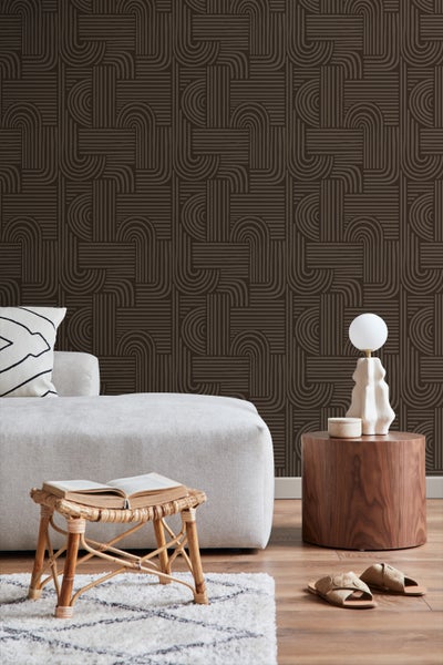 ESTAhome Tapete 3D-Muster Dunkelbraun - 50 x 900 cm - 139940