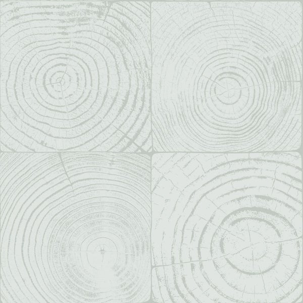 Origin Wallcoverings Tapete Querschnitte von Baumstämmen Mintgrün - 53 cm x 10.05 m - 347545