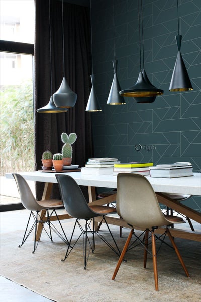Origin Wallcoverings Tapete grafische Linien Dunkelblau - 0,53 x 10,05 m - 347725