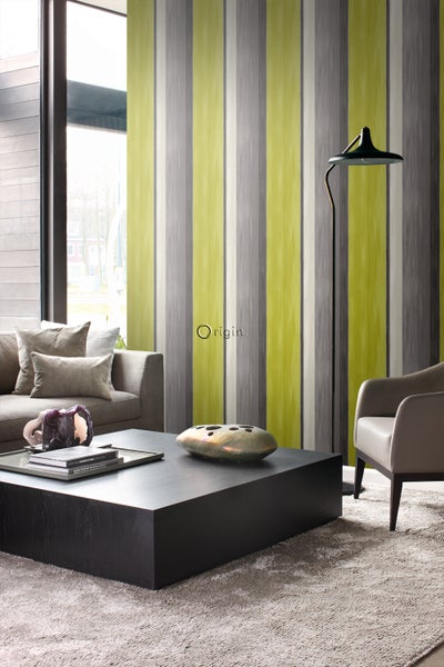 Origin Wallcoverings Tapete Streifen Ockergelb und Braun - 53 cm x 10.05 m - 346931