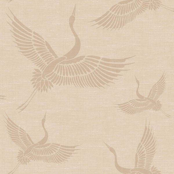 Origin Wallcoverings Tapete Kraniche Beige - 53 cm x 10.05 m - 347826