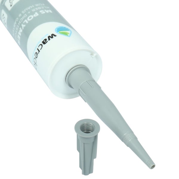 wacreo MS Polymer Kleber und Dichtstoff Kartusche mit Applikationsdüse und separatem Verschluss für Haus und Garten.