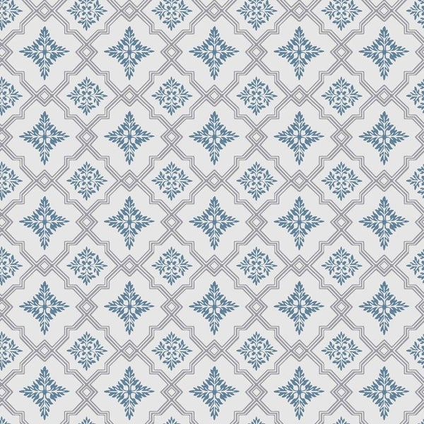 Duro Tapete Fliesenmuster Graublau - 53 cm x 10.05 m - 661181