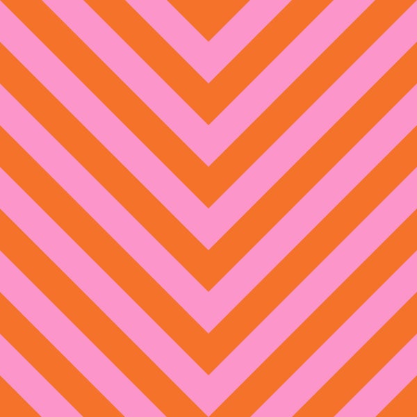 ESTAhome Tapete Zickzackmuster Orange und Rosa - 50 x 900 cm - 131406