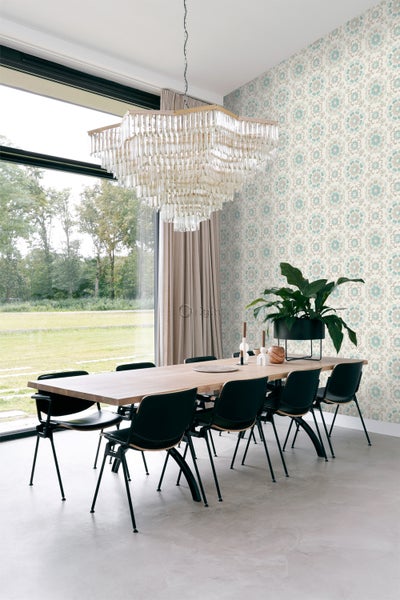 Origin Wallcoverings Tapete Suzani Blumen Seladongrün - 53 cm x 10.05 m - 347423