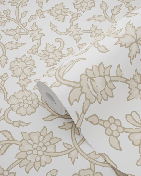 ESTAhome Tapete Blumenmuster Beige - 50 x 900 cm - 131518