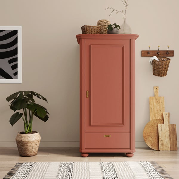 MissPompadour seidenmatte Holzfarbe - Orange mit Rost - 2,5 L, Möbelfarbe ohne Schleifen - Farbe für Holz, Metall, Kunststoff - Holzlack, Möbellack schnelltrocknend mit hoher Deckkraft