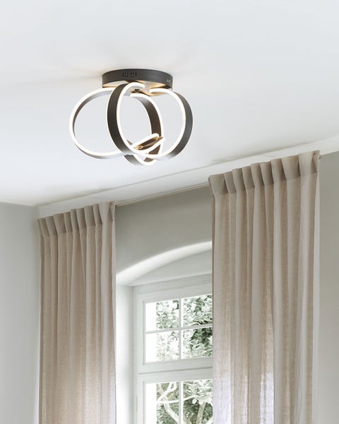 LED Deckenlampe NURA Metall Schwarz