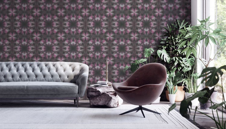 Nahaufnahme einer Tapete mit geometrischen Mustern