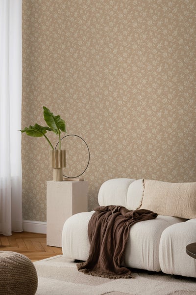 Borastapeter Tapete Blumenmuster Braun - 53 cm x 10.05 m - 661061