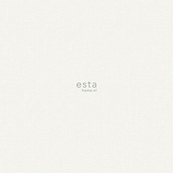 ESTAhome Tapete Leinen-Optik Weiß - 53 cm x 10.05 m - 148738