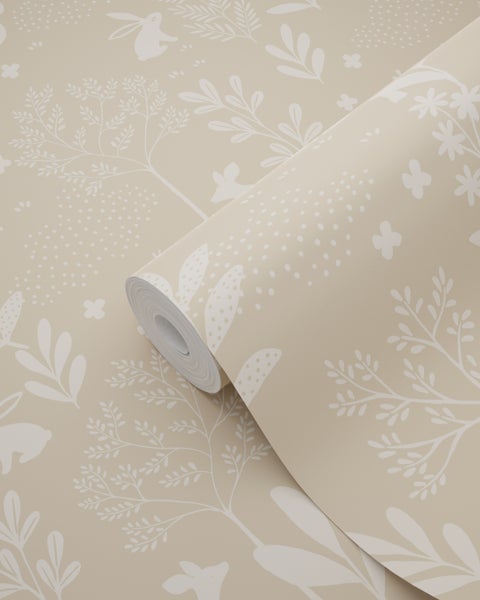 ESTAhome Tapete Wald mit Waldtieren Beige - 53 cm x 10.05 m - 139757