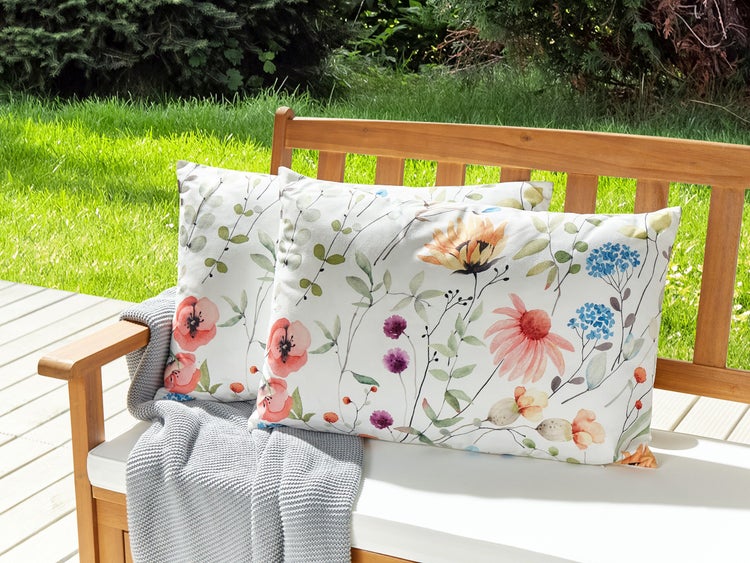 Gartenkissen 2er Set MONESI Blumenmuster 40 x 60 cm Bunt