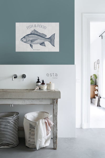 ESTAhome Wandtattoo Fisch Blau - 70 x 46.5 cm - 159037