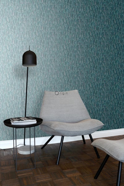 Origin Wallcoverings Tapete Federn Meeresgrün - 53 cm x 10.05 m - 347393