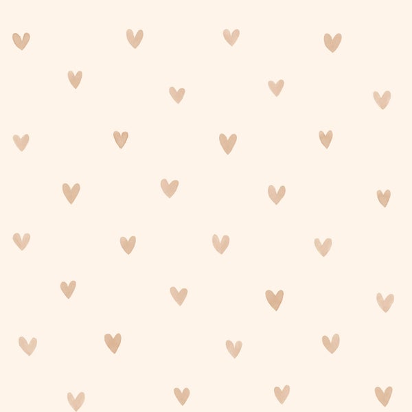 Walls4You Tapete Konfetti Herzen Beige und Gold - 0,53 x 10,05 m - 935291