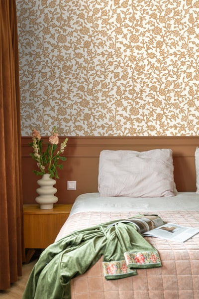 ESTAhome Tapete Blumenmuster Braun - 50 x 900 cm - 131520