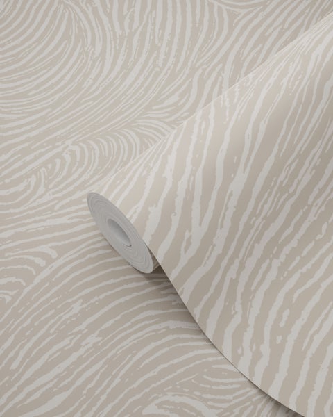 ESTAhome Tapete 3d Wellenförmige Linien Taupe - 50 x 900 cm - 139661