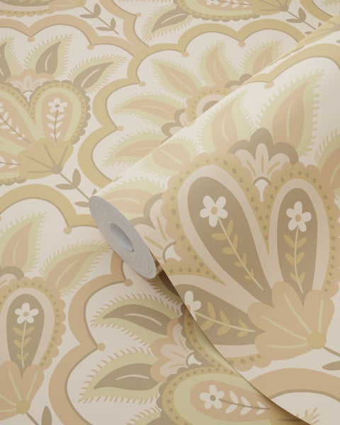 ESTAhome Tapete orientalisches Barockmotiv Sandbeige - 50 x 900 cm - 131035