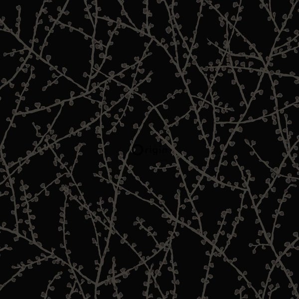 Origin Wallcoverings Tapete Blütenzweige Schwarz und Grau - 53 cm x 10.05 m - 345730