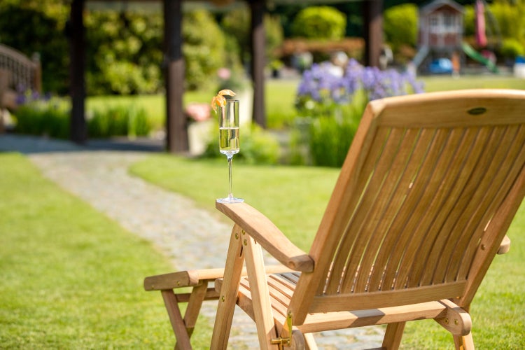 Teak Hochlehner premium verstellbar edel wetterfest Gartenstuhl Massivholz