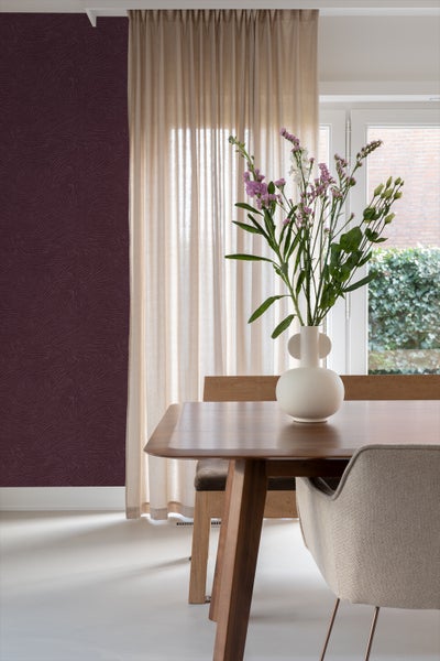 ESTAhome Tapete 3d Wellenförmige Linien Aubergineviolett - 50 x 900 cm - 131367