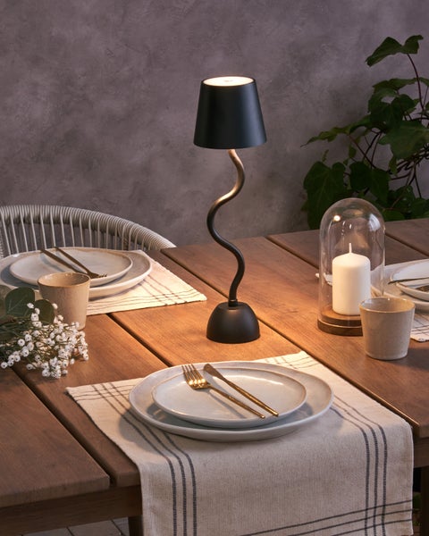 Kabellose LED Tischlampe VOUGA mit Dimmer Metall Schwarz