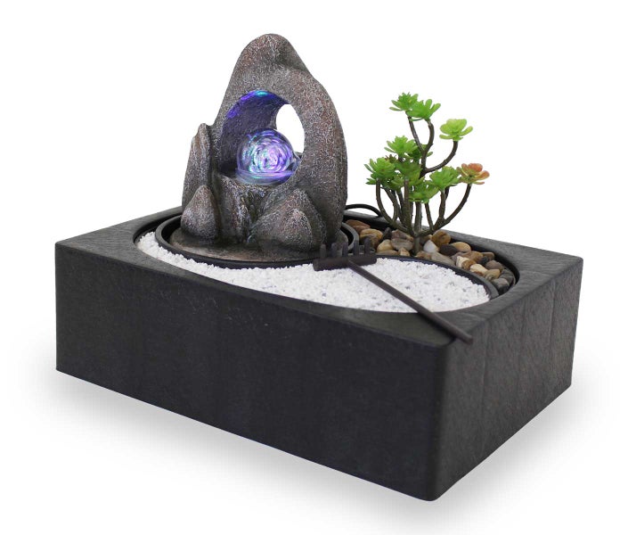 Zimmerbrunnen Tischbrunnen Zen Garten ZenGarden Rock Led 10993