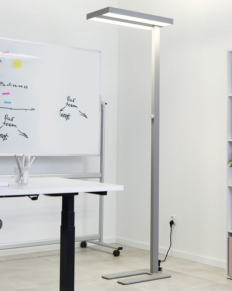 LED Stehlampe TAURUS mit Dimmer Metall Silber