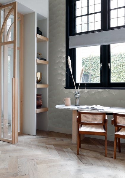 Origin Wallcoverings Tapete Ginkgoblätter Grau - 53 cm x 10.05 m - 347731